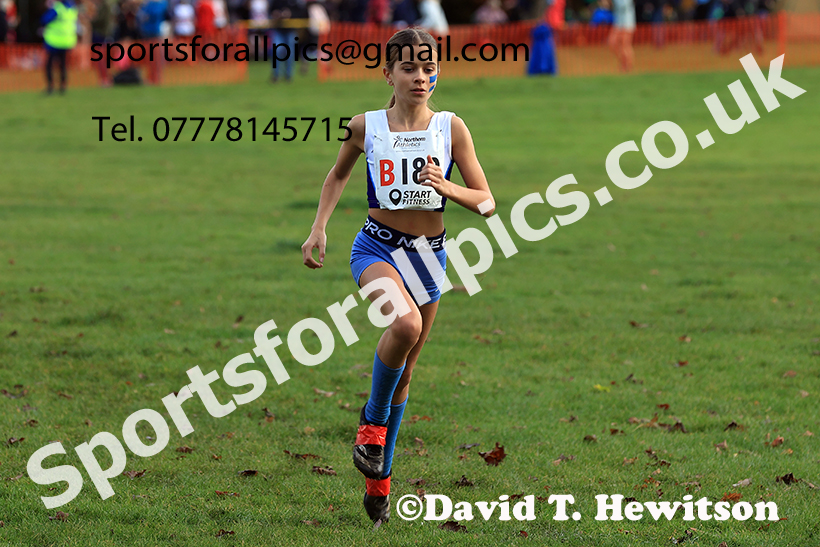 Girls under-13s, 2024 Northern Cross Country Relays, Graves Park, Sheffield.   Photo: David T. Hewitson/Sports for All Pics
